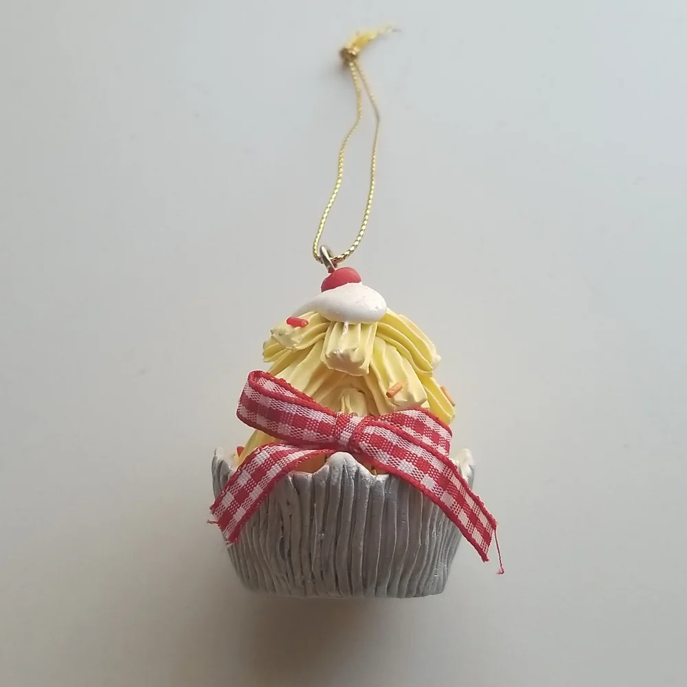Christmas Tree Ornament Ice Cream Sunday with Cherry on Top